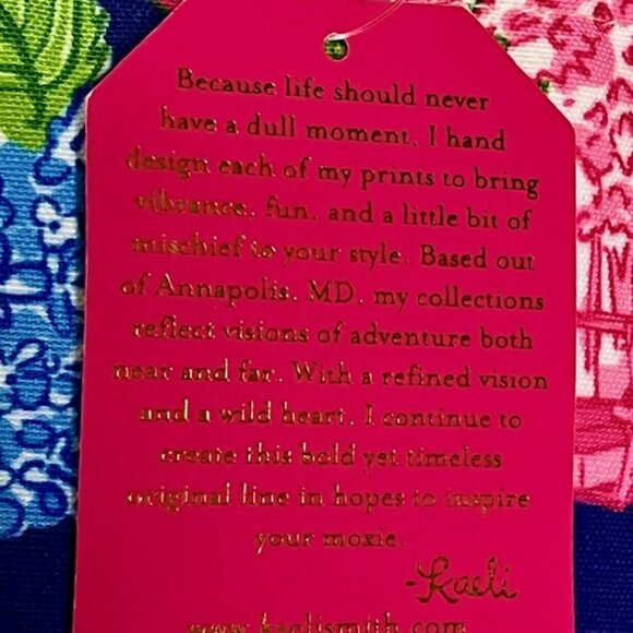 Kaeli Smith Canvas Tote Bag - Wilmington Country Club - Blue/Pink - 22x15” - Picture 9 of 10